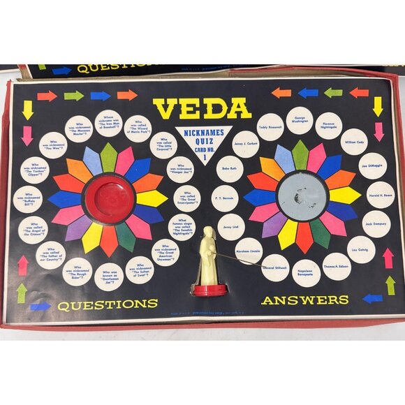 Veda The Magic Answer Man Toy Game Set By Pressman Vintage 1950s - Picture 3 of 4